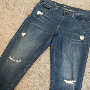 Distressed Stylus Boyfriend Crop Jeans